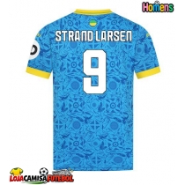 Camisa de Futebol Wolves Jorgen Strand Larsen #9 Equipamento Alternativo 2025-26 Manga Curta